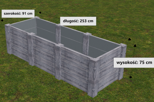 Warzywnik 3 komory- 75 cm wysoki- ciemny brąz.png
