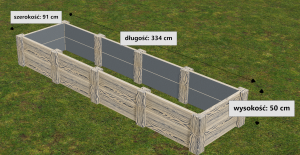 Warzywnik 4 komory (334x91x50 cm)- JASNY BEŻ