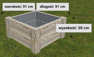 Warzywnik, kompostownik, skrzynia, donica- 1 komora- kwadrat- JASNY BEŻ