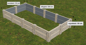 Warzywnik 4 komory- POSZERZONY (334x172x50 cm)- JASNY BEŻ