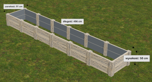 Warzywnik 6 komorowy- (496x91x50 cm)- JASNY BEŻ