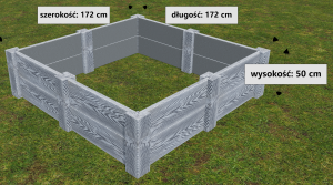 Warzywnik 2 komory-poszerzony- SZARY