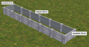 Warzywnik 6 komorowy- (496x91x50 cm)- CIEMNY BRĄZ