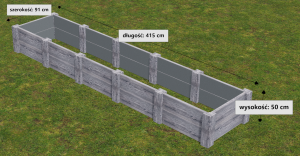 Warzywnik 5 komorowy- (415x91x50 cm)- CIEMNY BRĄZ