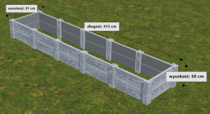 Warzywnik 5 komorowy- (415x91x50 cm)- SZARY